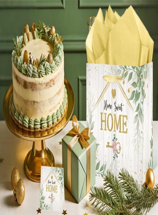 RTMISA House Warming Gift Bag with Tissue Paper and Greeting Card New Home Gifts Wrapping Paper Bag, Housewarming New Apartment Present Wrap Sweet Home Decorations Supplies, Sage Green - Image 4